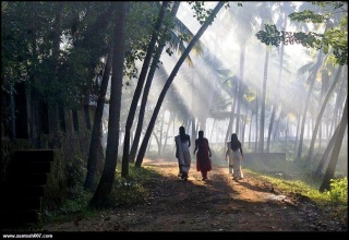 Malayalam Girls going to Temple 